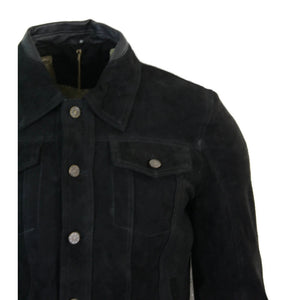 Herrenjacke 100% Echtleder Schwarz Wein GrünVintage Retro Design Denim Stil - Infinity Leather - 4
