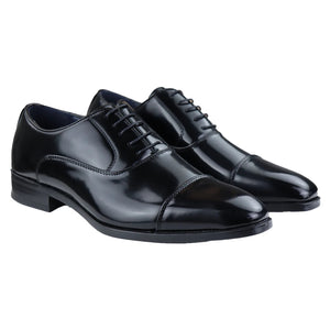 Chaussures à bouts ronds pour homme style chic habillé simili cuir verni style vintage années 20 - Noir - Elong - 3