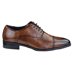 Chaussures à bouts ronds pour homme style chic habillé simili cuir verni style vintage années 20 - Marron - Elong - 6