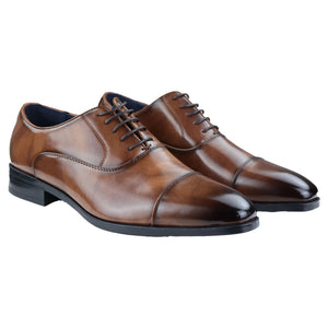 Chaussures à bouts ronds pour homme style chic habillé simili cuir verni style vintage années 20 - Marron - Elong - 8