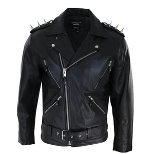 Herrenjacke 100% Echtleder Brando Biker Design Motorrad Jacke Klassisch - Infinity Leather - 1