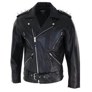 Herrenjacke 100% Echtleder Brando Biker Design Motorrad Jacke Klassisch - Infinity Leather - 2