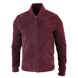 Chaqueta Bomber para caballero Infinity Varsity cuero de ante auténtico estilo Clásico Retro Vintage - Borgoña - Infinity Leather - 17
