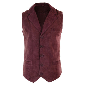 Veston gilet rétro vintage habillé décontracté daim véritable marron tan noir homme - Infinity Leather - 13