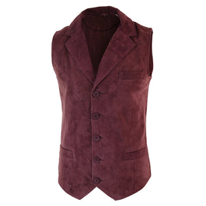 Veston gilet rétro vintage habillé décontracté daim véritable marron tan noir homme - Infinity Leather - 14