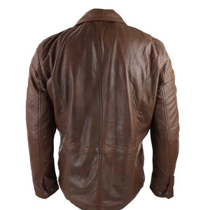 Giacca Nocciola Marrone da Uomo Vera Pelle stile Classico Safari - Infinity Leather - 7