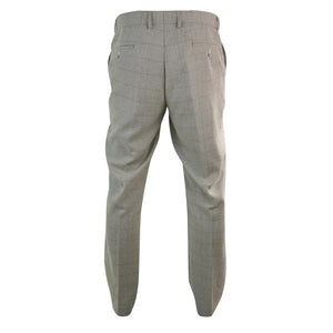Men's Tweed Check Herringbone Blinders Trousers Regular - Beige - House of Cavani - 7