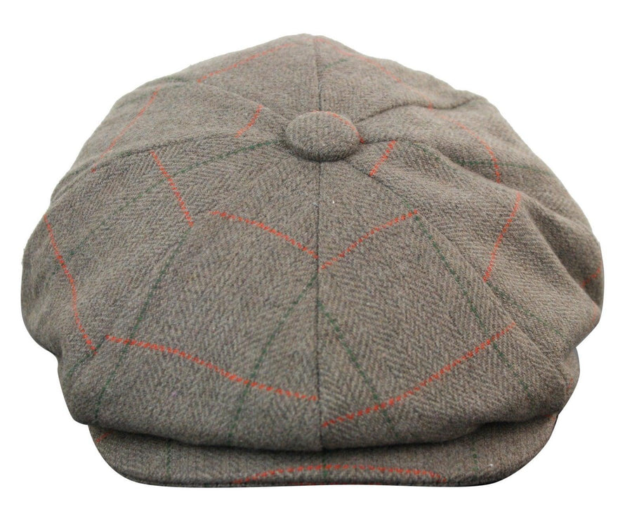 Men's Tweed Check Newsboy Cap - Beige - King Ice - 1
