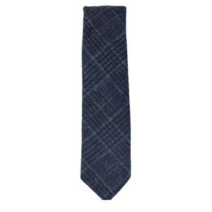 Cravate et pochette tweed à chevrons et carreaux style classique bleu marron gris noir - TruClothing.com - 8