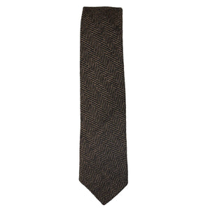 Cravate et pochette tweed à chevrons et carreaux style classique bleu marron gris noir - TruClothing.com - 12