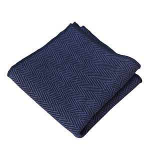 Cravate et pochette tweed à chevrons et carreaux style classique bleu marron gris noir - Bleu nuit - TruClothing.com - 24