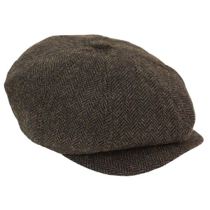 Men's Tweed Newsboy Cap Peaky Baker Flat Check Hat - Brown - TruClothing.com - 2