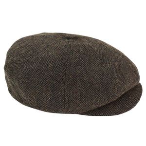 Men's Tweed Newsboy Cap Peaky Baker Flat Check Hat - Brown - TruClothing.com - 3