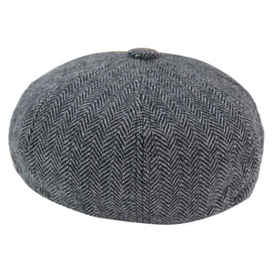 Men's Tweed Newsboy Cap Peaky Baker Flat Check Hat - Charcoal - TruClothing.com - 9