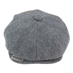 Men's Tweed Newsboy Cap Peaky Baker Flat Check Hat - Grey - TruClothing.com - 10