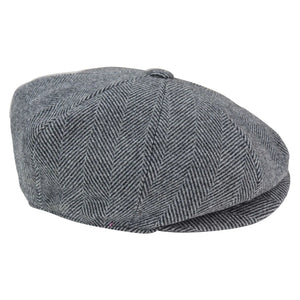 Men's Tweed Newsboy Cap Peaky Baker Flat Check Hat - Grey - TruClothing.com - 12
