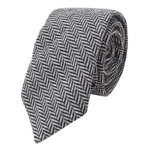 Men's Tweed Tie Hankie Set Classic British Heritage Wool Herringbone - Grey - TruClothing.com - 8