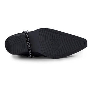 Scarpe Western da Uomo Vera Pelle Effetto Coccodrillo Cintura in Metallo e Tacco Cubano - Nero - Etor - 5