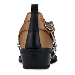 Herrenschuhe 100% Echtleder Braun Holzbraun Schlangenlederimitat Western Deisgn - Hellbraun - Etor - 4