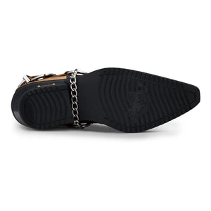 Herrenschuhe 100% Echtleder Braun Holzbraun Schlangenlederimitat Western Deisgn - Hellbraun - Etor - 5