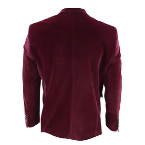Giacca da Sera da Uomo Blazer in Velluto con 2 Bottone Elegante Formale - Bordeaux - TruClothing.com - 12