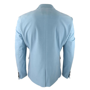 Mens Velvet Blazer Tuxedo Jacket Black Satin Lapel Pastel Blue Pink Green - House of Cavani - 12
