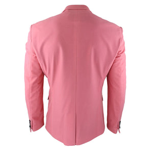 Mens Velvet Blazer Tuxedo Jacket Black Satin Lapel Pastel Blue Pink Green - House of Cavani - 4