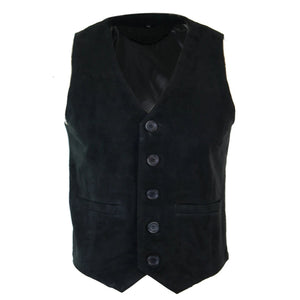 Men's Waistcoat Gilet Suede Leather Black Brown Burgundy Tan - Infinity Leather - 1