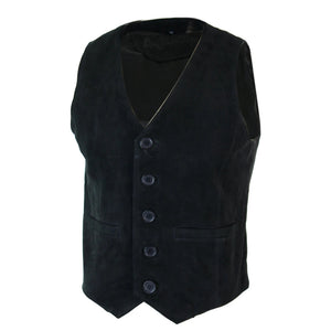 Men's Waistcoat Gilet Suede Leather Black Brown Burgundy Tan - Infinity Leather - 2