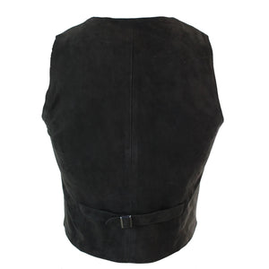 Men's Waistcoat Gilet Suede Leather Black Brown Burgundy Tan - Infinity Leather - 3