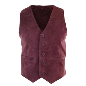 Men's Waistcoat Gilet Suede Leather Black Brown Burgundy Tan - Infinity Leather - 7