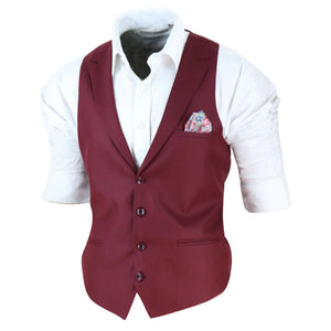 Gilet con Bavero da Uomo stile Elegante Casual Gatsby Blinders anni 20 - Bordeaux - TruClothing.com - 20