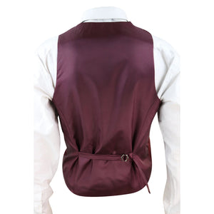 Gilet con Bavero da Uomo stile Elegante Casual Gatsby Blinders anni 20 - Bordeaux - TruClothing.com - 21