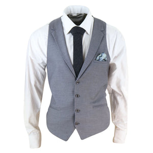 Gilet con Bavero da Uomo stile Elegante Casual Gatsby Blinders anni 20 - Grigio - TruClothing.com - 7