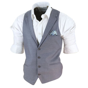 Gilet con Bavero da Uomo stile Elegante Casual Gatsby Blinders anni 20 - Grigio - TruClothing.com - 9