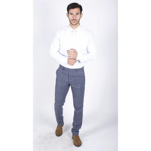 Botón blanco para hombres Down Poplin Camiseta con bar y cadena Classic formal - Ecca - 3