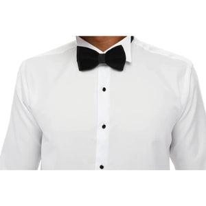 Camicia Classica da Uomo con Collo ad Ala Smoking Bianco Doppio Polsino - Ecca - 3