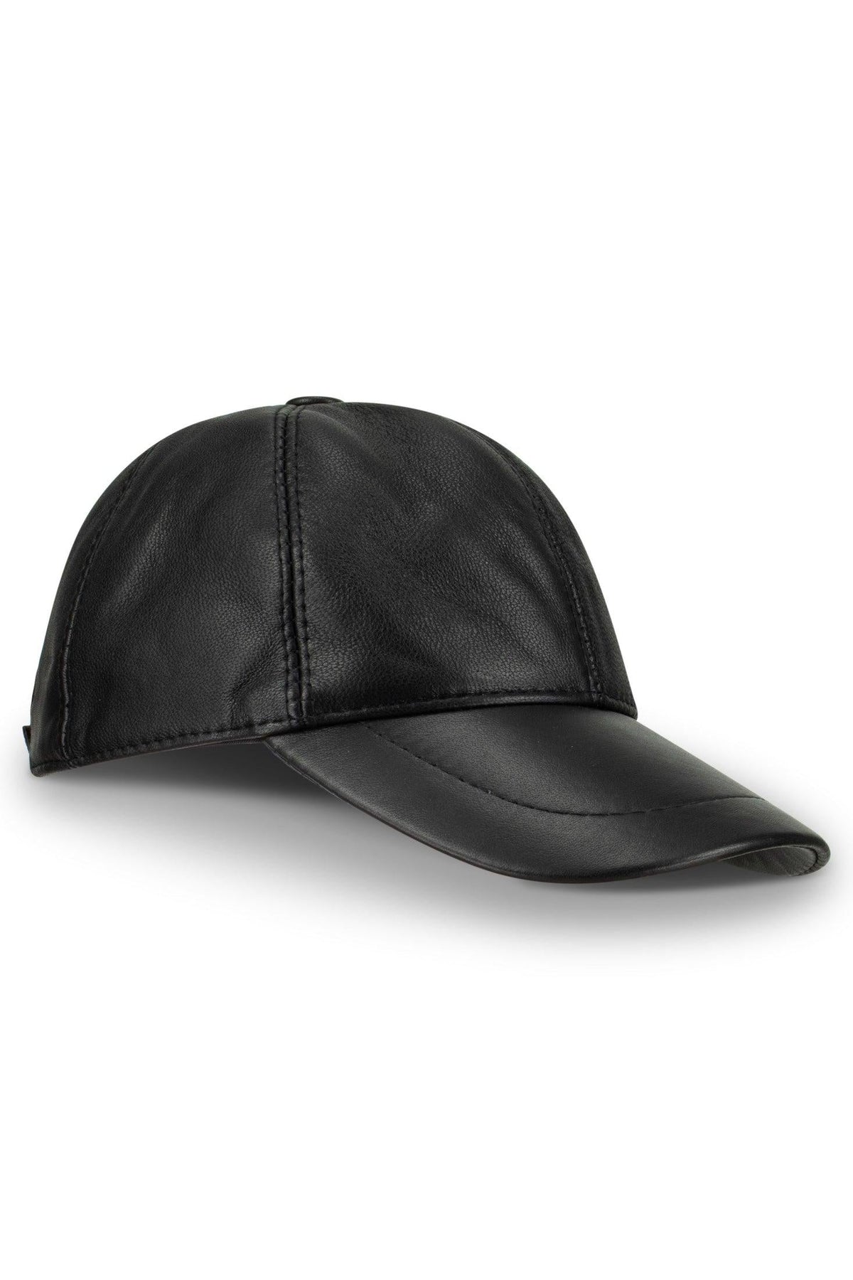 Men's Women's Unisex Leather Black Napa Soft Baseball Cap - Infinity Leather - 1