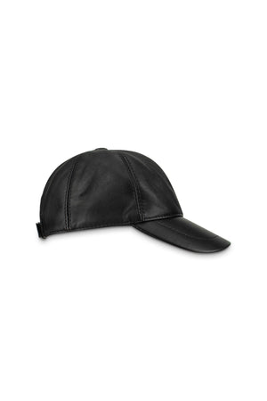 Men's Women's Unisex Leather Black Napa Soft Baseball Cap - Infinity Leather - 2
