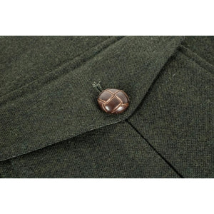 Men's Wool Tweed Jacket Hunting Blazer Elbow Patch Olive - TruClothing.com - 4