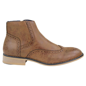 Scarpe Slip On da Uomo Stivali brogue Vintage stile Blinders Gatsby - Nocciola - House of Cavani - 6