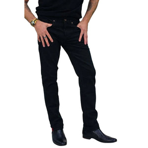 Herren Stretch Denim Jeans Blu Marine Stonewash Schwarz Milano Smart Casual - House of Cavani - 1