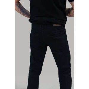 Herren Stretch Denim Jeans Blu Marine Stonewash Schwarz Milano Smart Casual - House of Cavani - 3