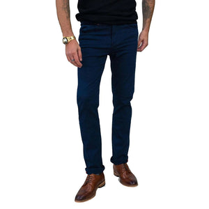 Herren Stretch Denim Jeans Blu Marine Stonewash Schwarz Milano Smart Casual - Marineblau - House of Cavani - 4