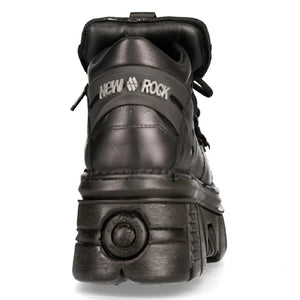 NEW ROCK 106N-S52 TOWER SHOES Metallic Black Leather Boots - New Rock - 6