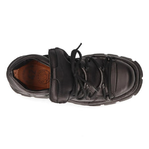 NEW ROCK 106N-S52 TOWER SHOES Metallic Black Leather Boots - New Rock - 8