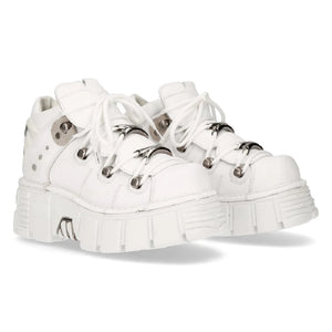 NEW ROCK 106N-S8 Metallic White Leather Boots - New Rock - 2