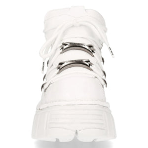 NEW ROCK 106N-S8 Metallic White Leather Boots - New Rock - 4