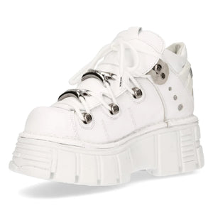 NEW ROCK 106N-S8 Metallic White Leather Boots - New Rock - 5