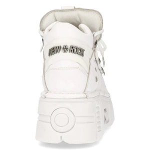 NEW ROCK 106N-S8 Metallic White Leather Boots - New Rock - 6